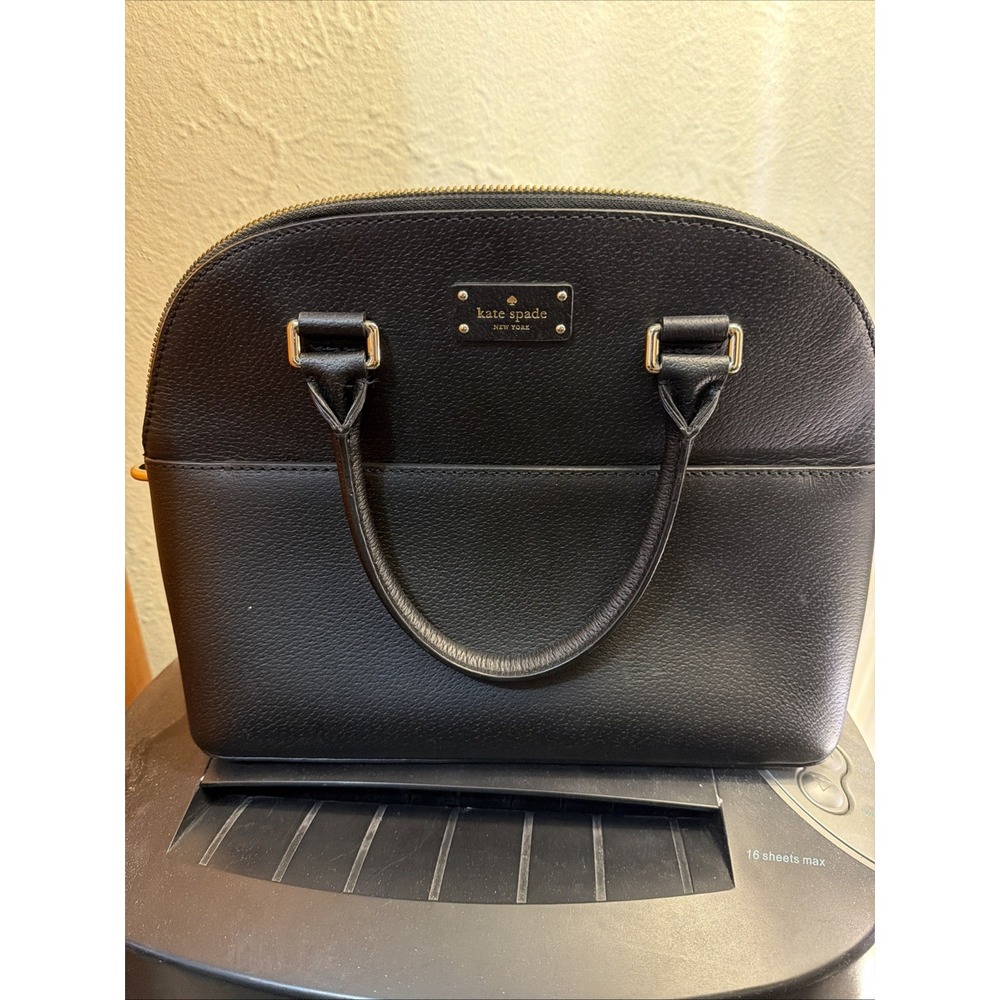 Kate Spade Grove Street Carli Black Leather Dome Satchel!